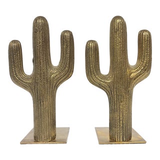 Brass Cactus Bookends For Sale