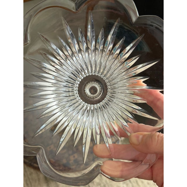 Vintage 1970s Silver Plate Candelabra With Removable Crystal Cups — 40” High For Sale - Image 9 of 13