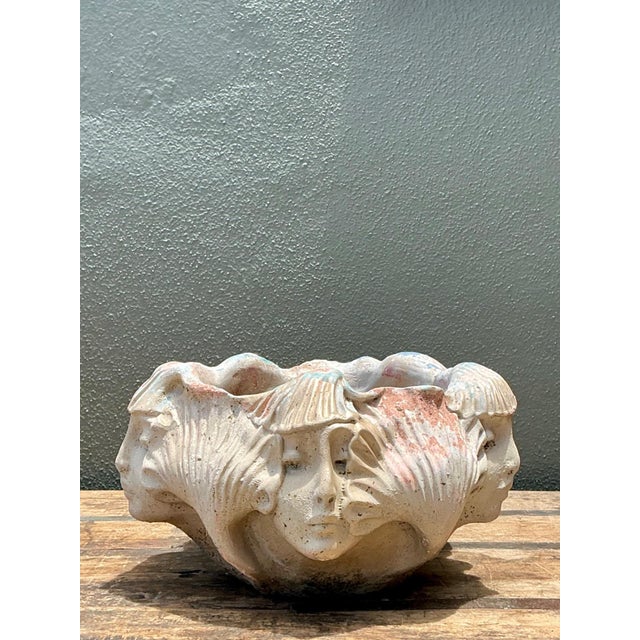 Vintage Ceramic Face Motif Bowl For Sale - Image 12 of 17