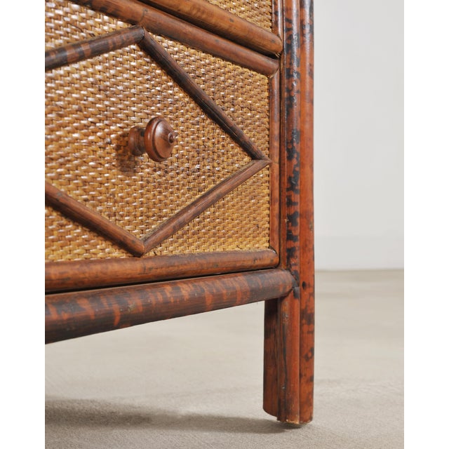 Carrie Bradshaw's English Aesthetic Bamboo Rattan Chest Dresser For Sale - Image 14 of 18