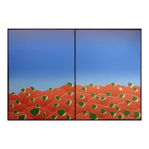 1980s "Red Hills" Noel DeGaetano Diptych Signed & Numbered Collagraph - a Pair
