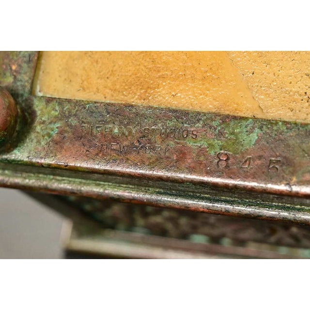 Tiffany Studios New York Grapevine Bronze and Favrile Slag Glass Inkwell For Sale - Image 11 of 13