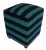 Contemporary Shabby Chic Arshs Deedra Teal/Black Kilim Upholstered Handmade Ottoman For Sale - Image 3 of 8