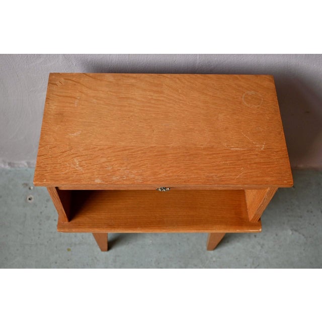 Vintage Wooden Bedside Table with Niche and Drawer, 1960s For Sale - Image 11 of 12