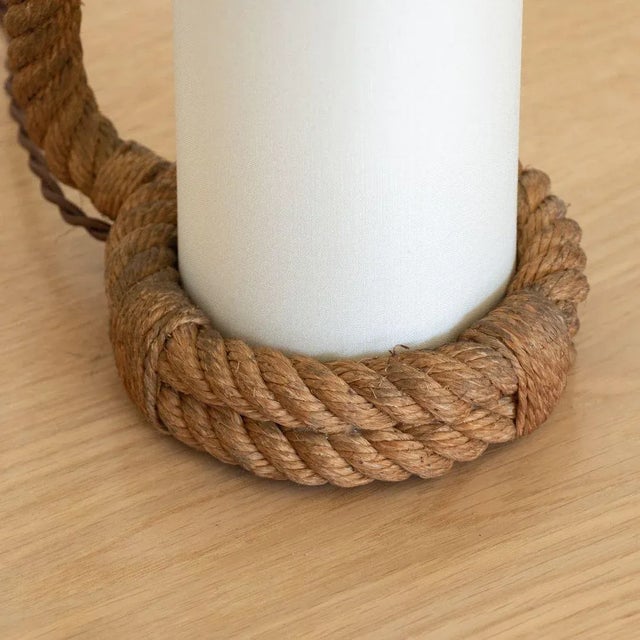 Textile 1950s Rope Lantern Lamp by Audoux-Minet For Sale - Image 7 of 10