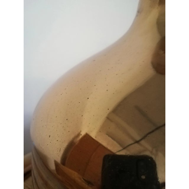 70s table lamp composed of two bodies in metal brass bathroom, interspersed with the fake bamboo made of carved solid...