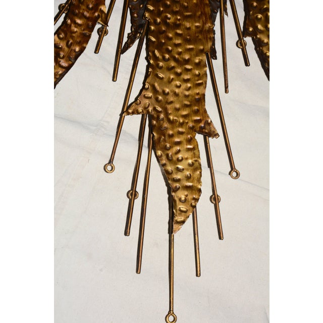 Midcentury Sunburst Handcrafted Art Metal Mirror For Sale - Image 11 of 12