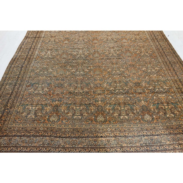 Beige Authentic 19th Century Persian Kirman Handmade Wool Rug For Sale - Image 8 of 8