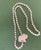 1980s Long Vintage Rose Quartz Knotted Necklace With Carved Elephant For Sale - Image 5 of 5