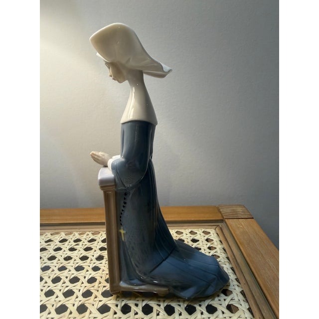 Religious Meditation Nun Llardo Firgurine For Sale - Image 3 of 6