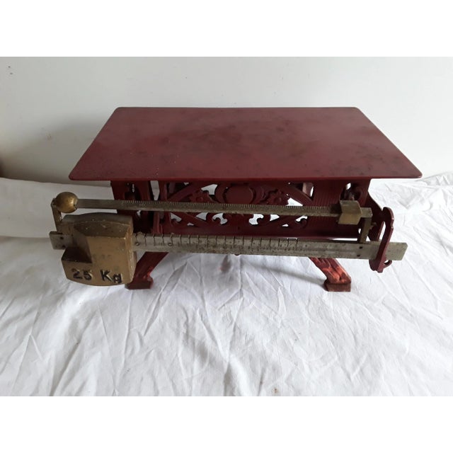 Antique Jugendstil German Cast Iron Market Scale, 1900s, in Good conditions. Designed 1890 to 1919