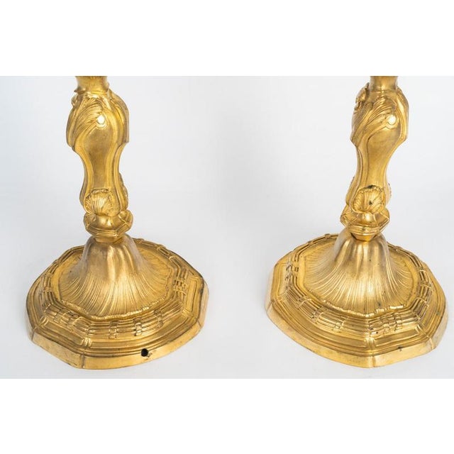 19th Century Louis XVI Gilded Bronze Candlesticks, Set of 2 For Sale - Image 4 of 8