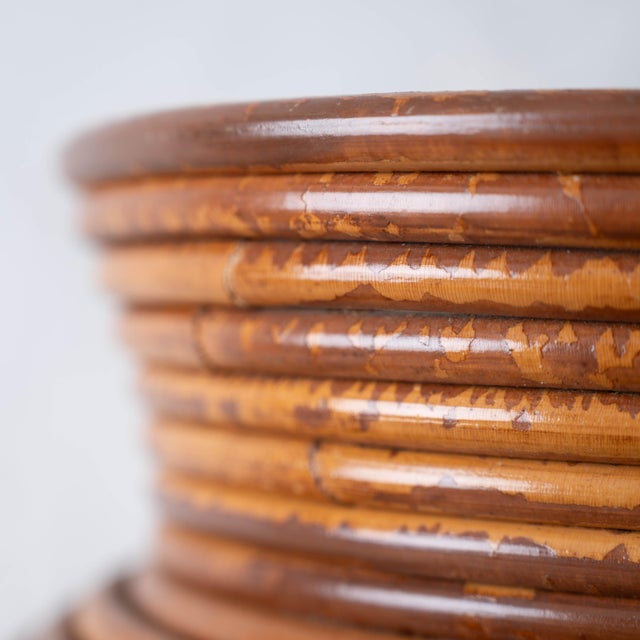 Wood Pencil Reed Lamp, 1970s For Sale - Image 7 of 8