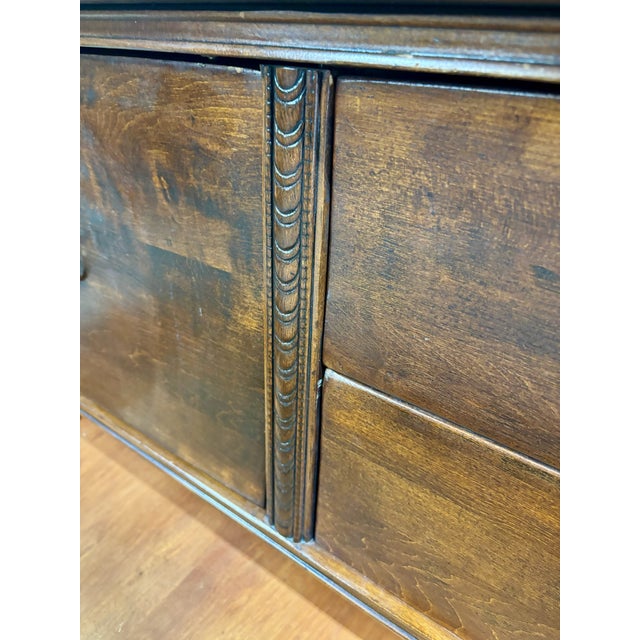 Vintage Jacobean or Tudor Revival Style Carved Sideboard Server Console Buffet For Sale - Image 11 of 15