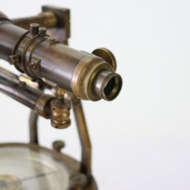 Antique W. & L. E. Gurley Co. Brass Surveyor’s Transit/Theodolite C1890 For Sale - Image 6 of 13