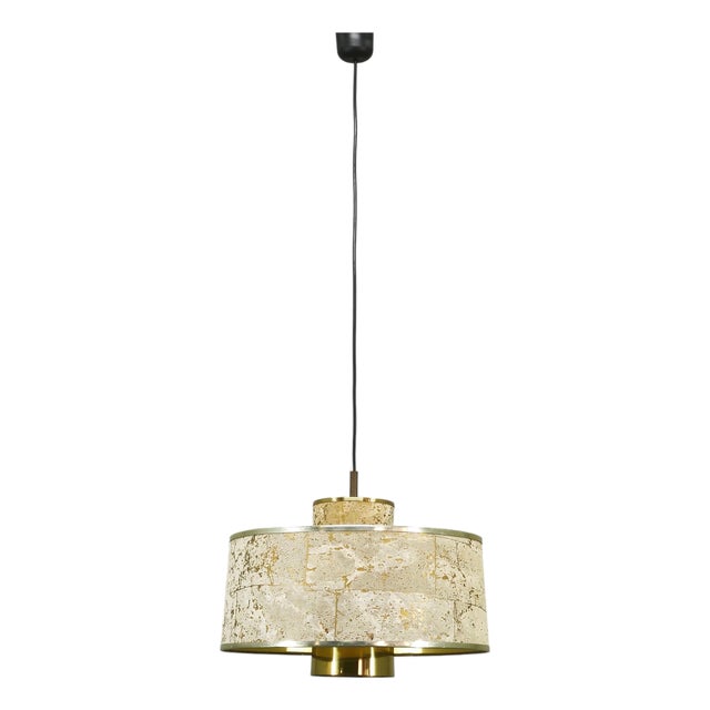 Cork and Brass Pendant by Sven Aage Holm Sørensen, Denmark, 1960s For Sale