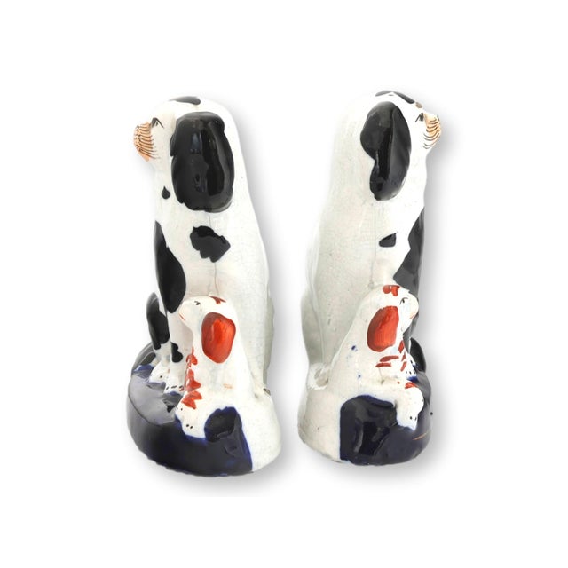 Mid 19th Century 19th Century Staffordshire King Charles Dogs W/Pups For Sale - Image 5 of 6