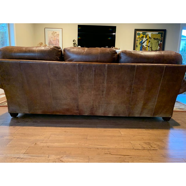 Stickley Santa Fe Brown Leather Sofa Chairish