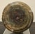 This antique wood candlestick has an intriguing triangular shaped base weighted with lead. It has been well used and well...