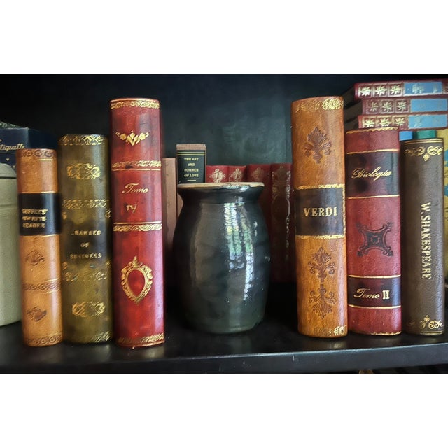 Italian Vintage Italian Leather Bookends-Set of 2 For Sale - Image 3 of 13