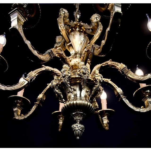 Antique French Bronze Mazarin Chandelier For Sale - Image 6 of 8
