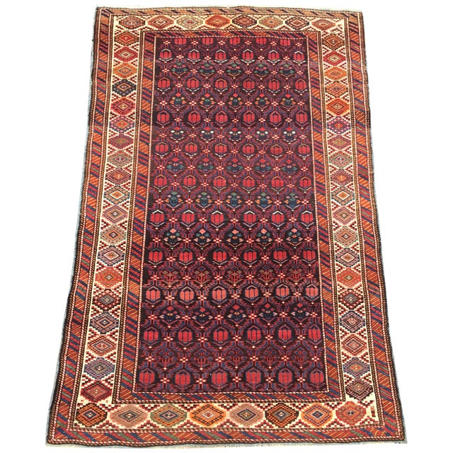 A fabulous antique Caucasian Kuba rug, handwoven in northern Azerbaidjan circa 1910 with an allover repeating design on a...