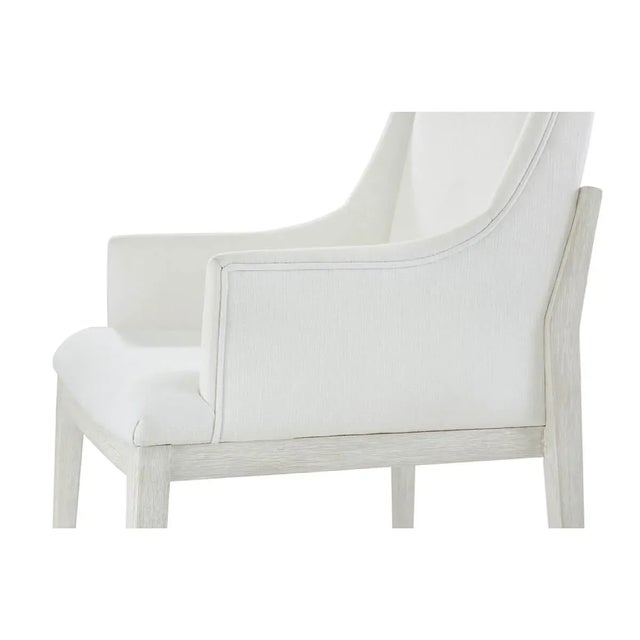 Wood Modern White Dining Arm Chair For Sale - Image 7 of 9