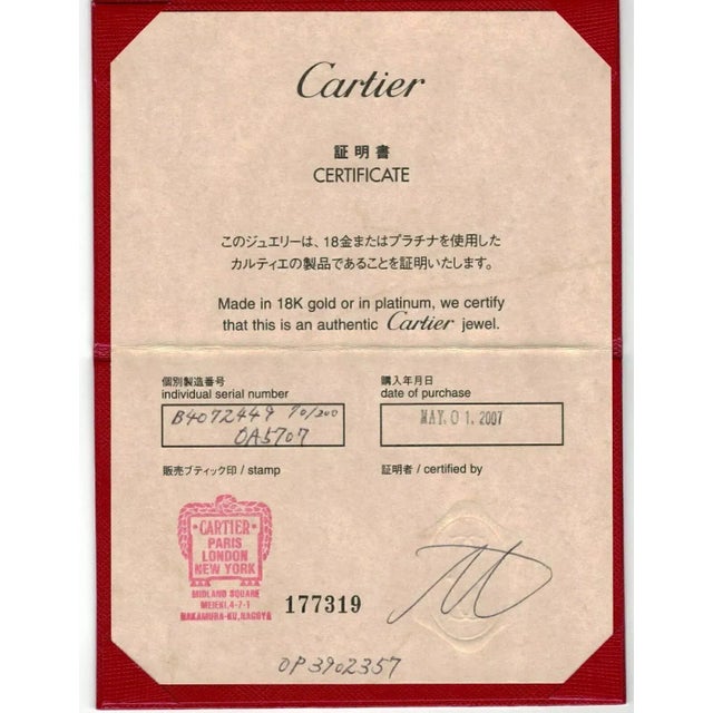 Cartier Love Blue Sapphire Limited Edition 18k White Gold Ring W/Cert Size Us 4.5 Eu 49 For Sale In Miami - Image 6 of 6