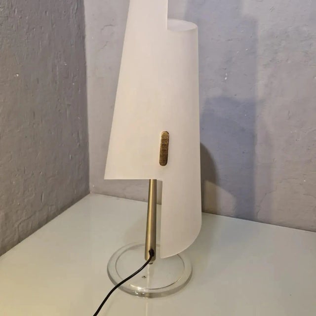 Table Lamp in Chrome and Sandblasted Murano Glass from Mazzega, 1960s, in Very Good conditions. Designed 1960 to 1969 I...