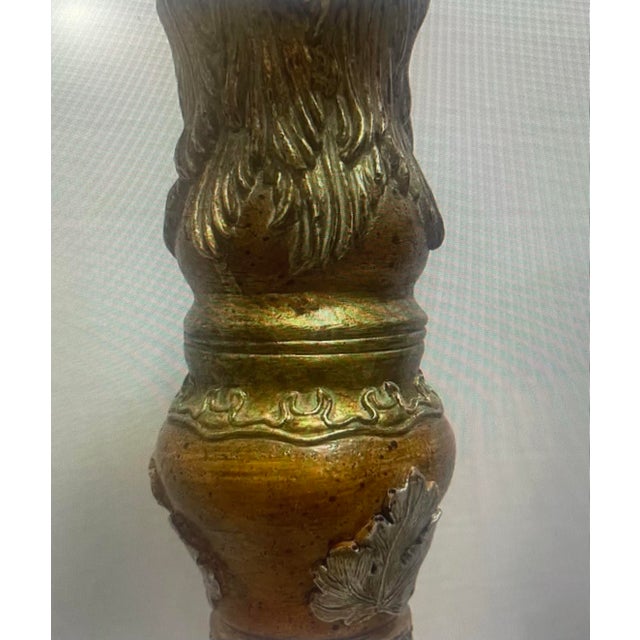 Pair of Ornate Grape & Vine Pillar Candle Holders, Old World Style For Sale - Image 4 of 7