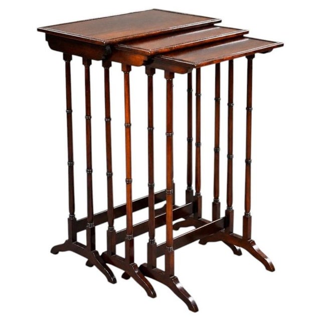 Edwardian Mahogany Nesting Tables, 1900, Set of 3 For Sale - Image 9 of 9