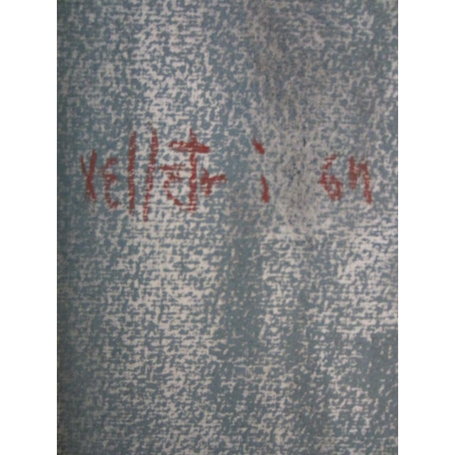 Wood Velletri 64 Mid Century Modern Portrait Oil on Canvas Original Frame For Sale - Image 7 of 10