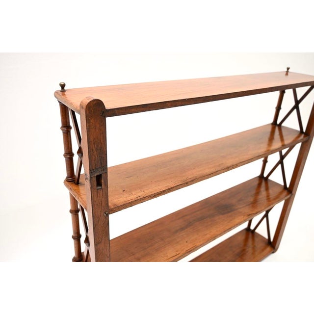 Antique Georgian Wall Mounting Bookcase in Walnut, 1800 For Sale - Image 6 of 11