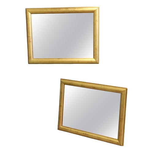 Large Gilt Mirrors with Wide Moulded Gilt Frame, 1970, Set of 2 For Sale