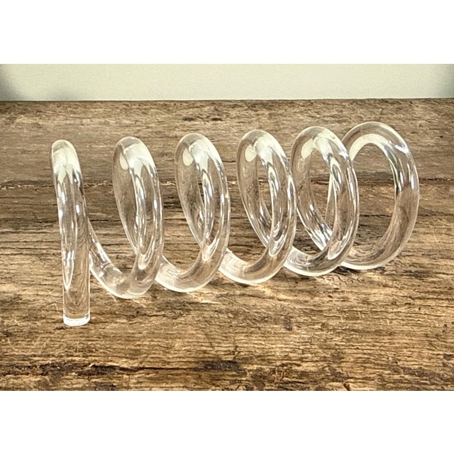 Mid-Century Modern Mid Century Modern Dorothy Thorpe Style Lucite Spiral Letter Holder Desk Accessory For Sale - Image 3 of 7