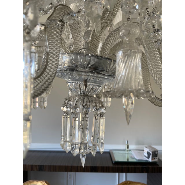 19th Century Antique 1840 Baccarat Crystal Twelve-Arm Chandelier For Sale - Image 5 of 12