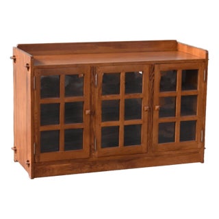 Mission Oak 3 Door Console - Michael's Cherry (Mc1) For Sale