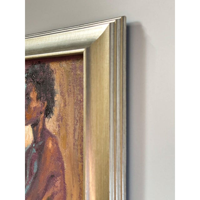 Figurative Ivory's Second Life by Lisa Fricker | Oil On Canvas Panel Portrait of a seated figure. For Sale - Image 3 of 5