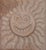 A studio pottery tile by the American artist Mark Bulwinkle (born 1946). This tile features the impressed image of a sun...