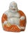 Finish Orange Off White Porcelain Happy Buddha Statue For Sale