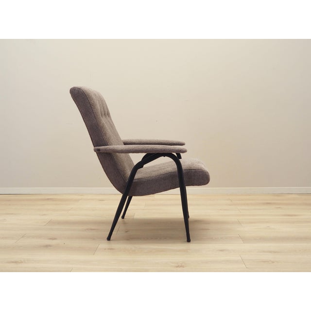Black Vintage Italian Grey Armchair, 1970s For Sale - Image 8 of 14