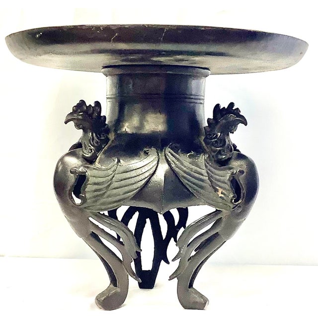 Antique Japanese Bronze Flower Vase Usubata Ikebana Arrangement Chairish