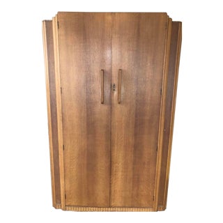 Large 1930s Style Birch Armoire For Sale