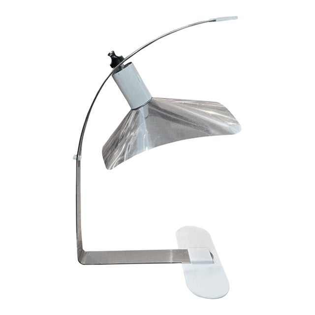 Italian Modern Sculptural Chrome Lamp For Sale
