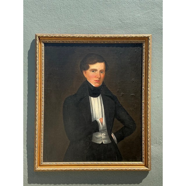 Vintage Framed Classical Gentleman Portrait For Sale - Image 10 of 12