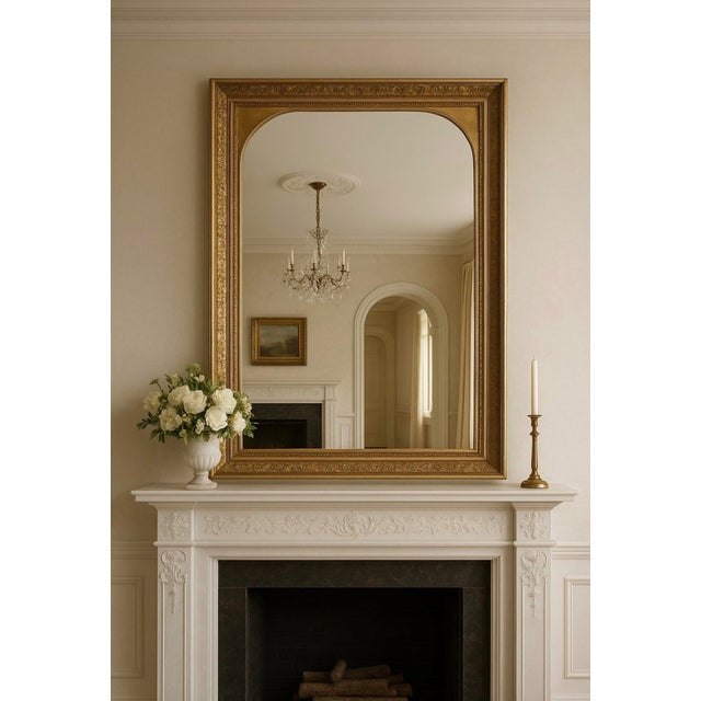 Large & Impressive antique arch gold gilded ornate picture frame, great on a gallery wall, or with smaller pictures and...