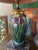 Vintage Enamel Painted Iris Lamp For Sale - Image 10 of 10
