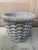 Sculpture Materials Pair of Vintage French Country Basketweave Cast Concrete Garden Planters For Sale - Image 7 of 8
