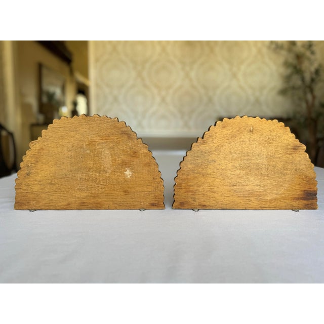 Camel Antique Italian Rococo Revival Hand Carved Solid Wood Wall Shelves, a Pair For Sale - Image 8 of 12