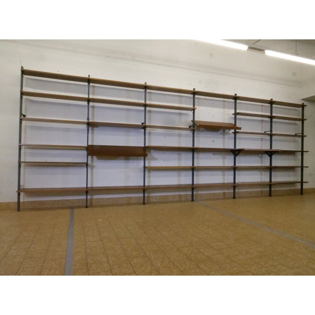 Wood Mid-Century Shelving System in Wood and Metal by Olof Pira, Sweden, 1960s For Sale - Image 7 of 18
